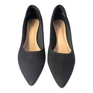 Clarks Teresa Step Black Suede Heels – Size 10M (New with Box!)